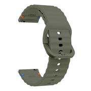 20mm Kalebol Wave Stitch Silicone Watch Band(Army Green)