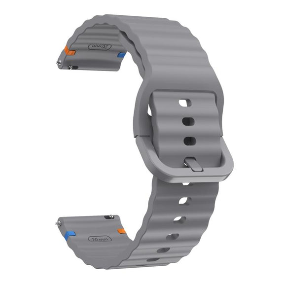 20mm Kalebol Wave Stitch Silicone Watch Band(Dark Grey)