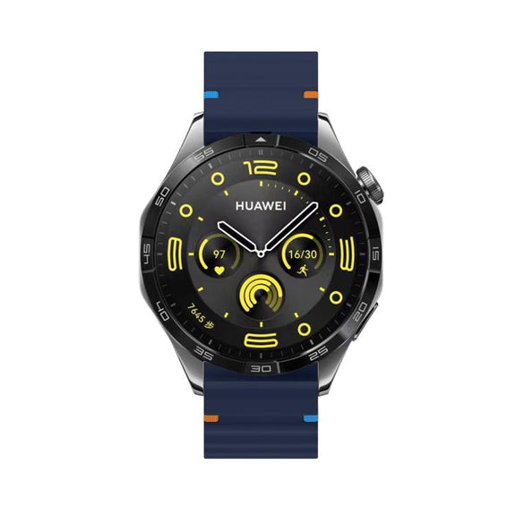 20mm Kalebol Wave Stitch Silicone Watch Band(Midnight Blue)