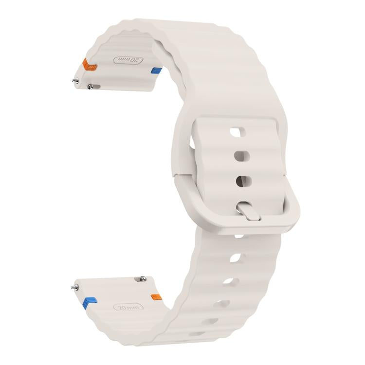20mm Kalebol Wave Stitch Silicone Watch Band(Starlight)
