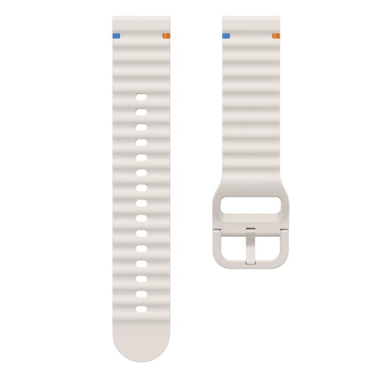 20mm Kalebol Wave Stitch Silicone Watch Band(Starlight)