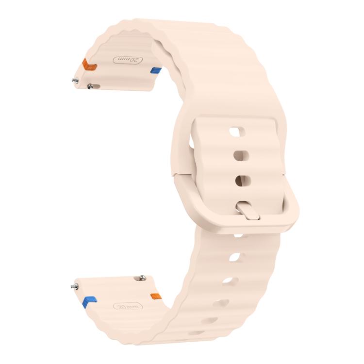 22mm Kalebol Wave Stitch Silicone Watch Band(Pink)
