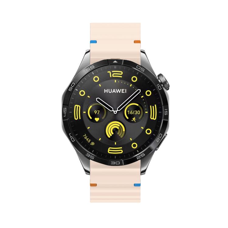 22mm Kalebol Wave Stitch Silicone Watch Band(Pink)