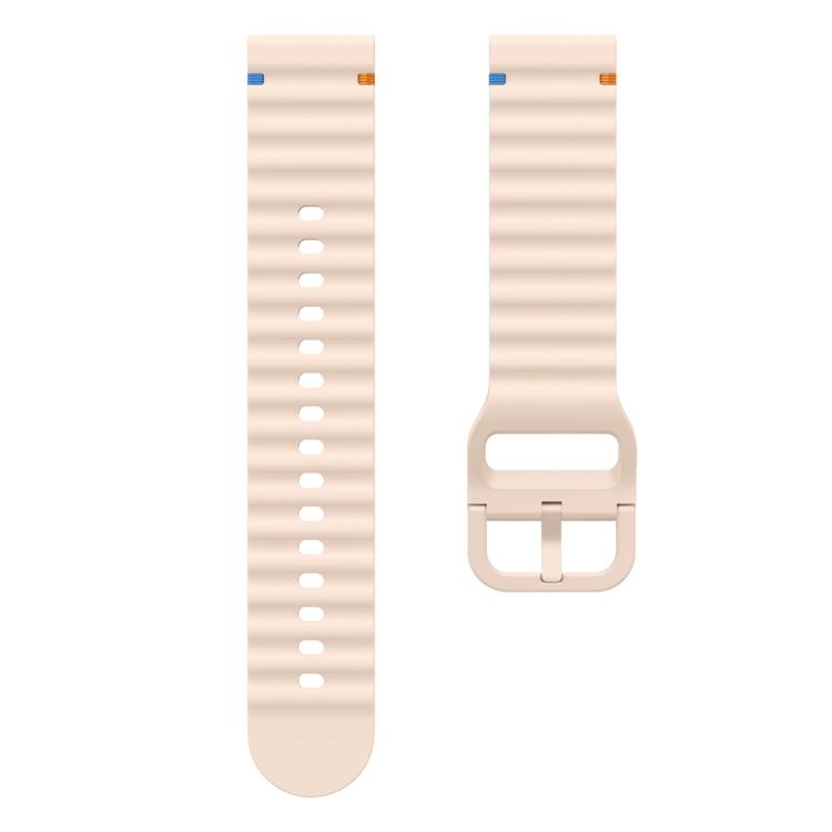 22mm Kalebol Wave Stitch Silicone Watch Band(Pink)