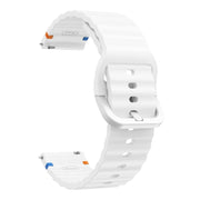 22mm Kalebol Wave Stitch Silicone Watch Band(White)