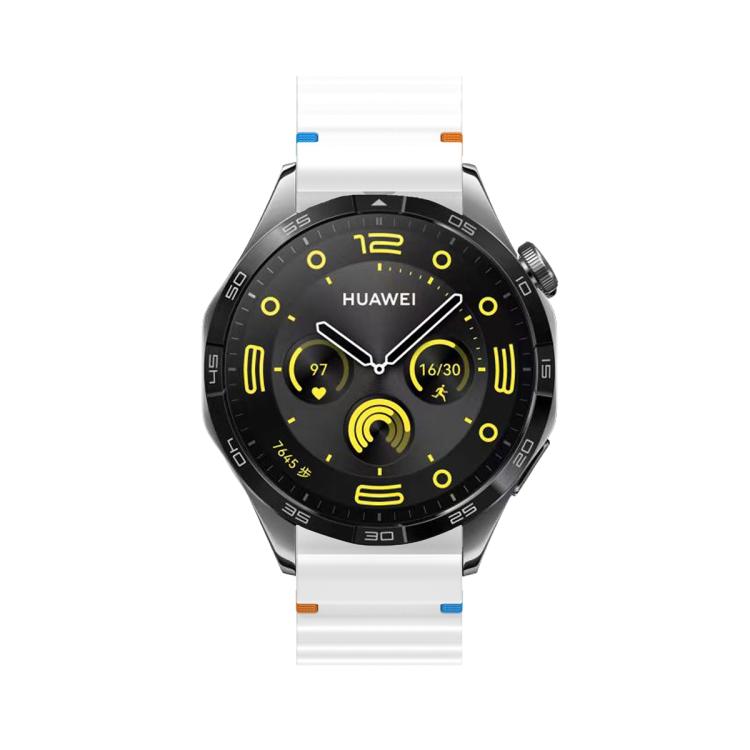 22mm Kalebol Wave Stitch Silicone Watch Band(White)