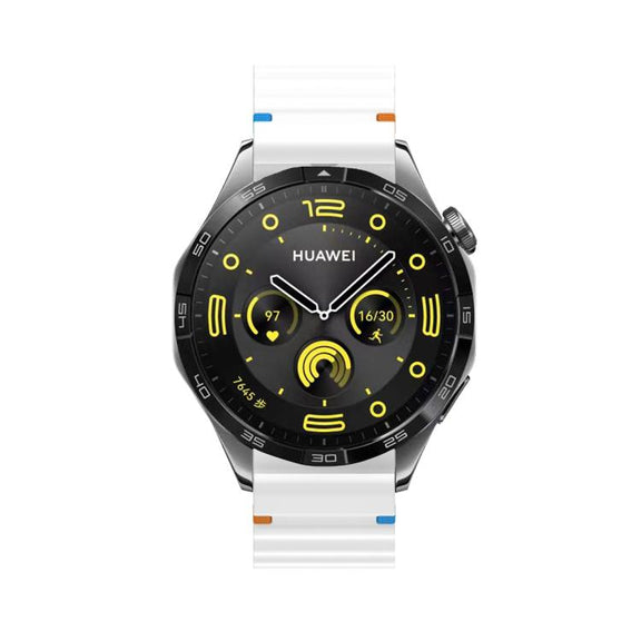 22mm Kalebol Wave Stitch Silicone Watch Band(White)