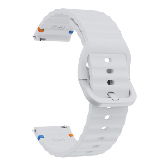 22mm Kalebol Wave Stitch Silicone Watch Band(Light Grey)