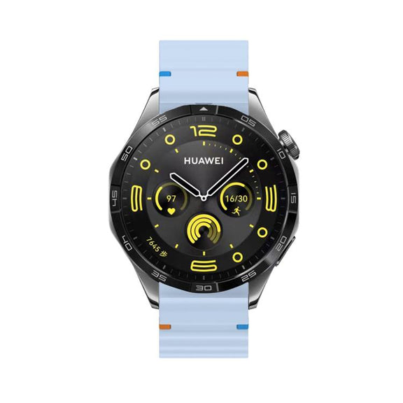 22mm Kalebol Wave Stitch Silicone Watch Band(Light Blue)
