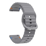 22mm Kalebol Wave Stitch Silicone Watch Band(Dark Grey)