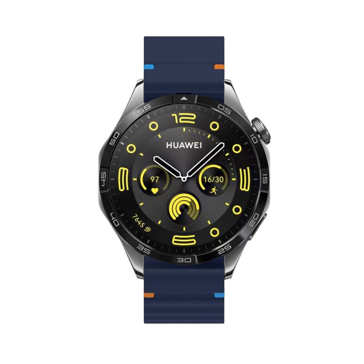 22mm Kalebol Wave Stitch Silicone Watch Band(Midnight Blue)