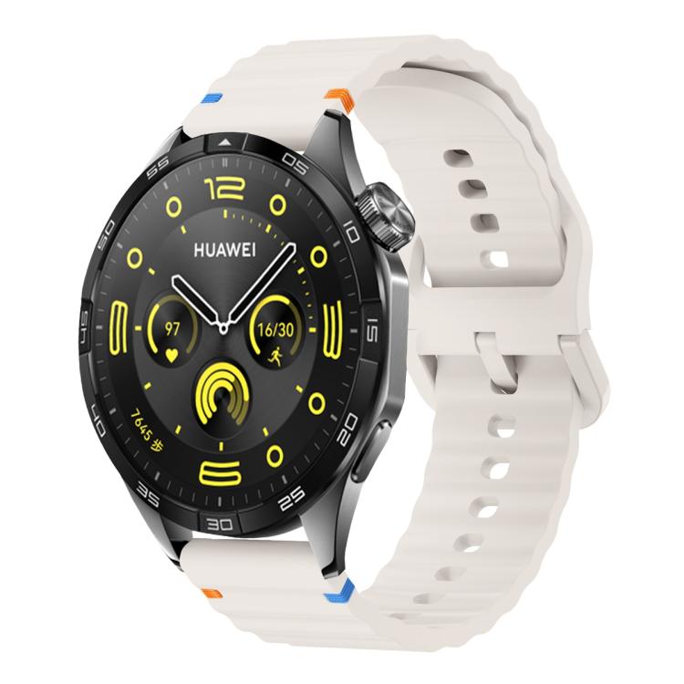 22mm Kalebol Wave Stitch Silicone Watch Band(Starlight)