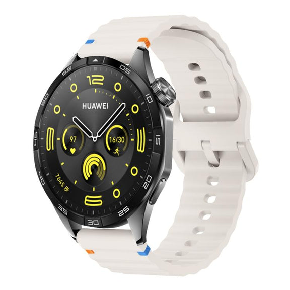 22mm Kalebol Wave Stitch Silicone Watch Band(Starlight)