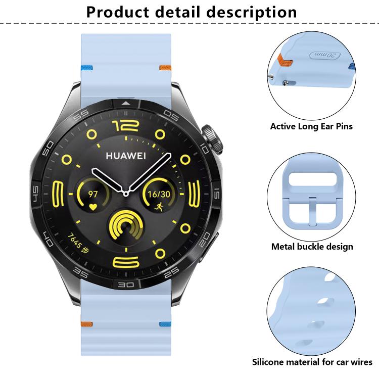 20mm Kalebol Wave Stitch Silicone Watch Band(Starlight)
