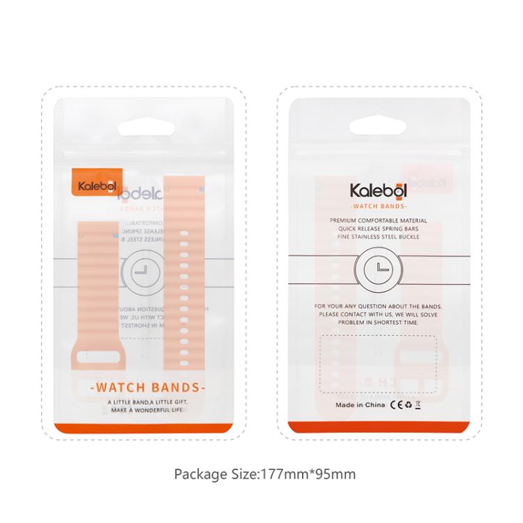 22mm Kalebol Wave Stitch Silicone Watch Band(Orange)