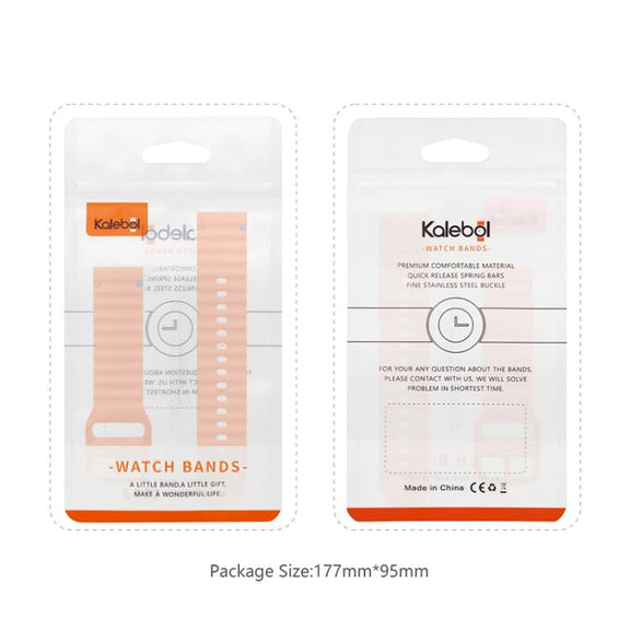 22mm Kalebol Wave Stitch Silicone Watch Band(Midnight Blue)
