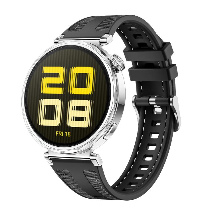 18mm Kalebol Composite Silicone Watch Band(Black)