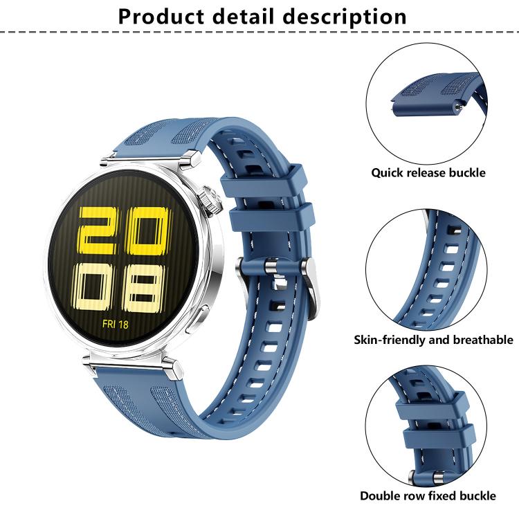 18mm Kalebol Composite Silicone Watch Band(Dark Blue)