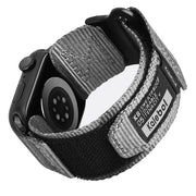 For Apple Watch 46mm / 49mm / 45mm / 44mm Kalebol Canvas Nylon Hook and Loop Watch Band(Grey)