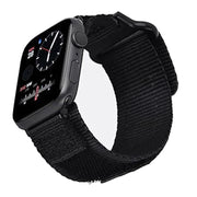 For Apple Watch 42mm / 41mm / 40mm / 38mm Kalebol Canvas Nylon Hook and Loop Watch Band(Black)
