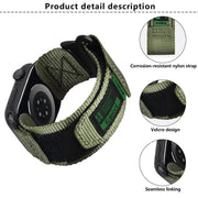For Apple Watch 46mm / 49mm / 45mm / 44mm Kalebol Canvas Nylon Hook and Loop Watch Band(Blue)