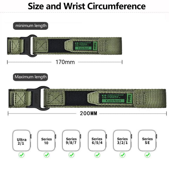 For Apple Watch 46mm / 49mm / 45mm / 44mm Kalebol Canvas Nylon Hook and Loop Watch Band(Grey)