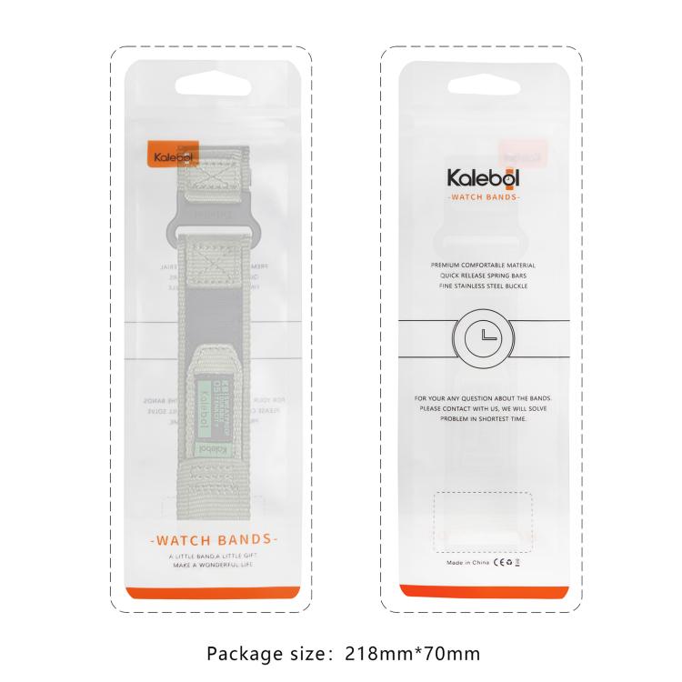 For Apple Watch 42mm / 41mm / 40mm / 38mm Kalebol Canvas Nylon Hook and Loop Watch Band(Grey)