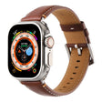 For Apple Watch 46mm / 49mm / 45mm / 44mm Kalebol Stitched Genuine Leather Watch Band(Pull Up Leather Brown) - free shipping - PMc TechLife - Order now!