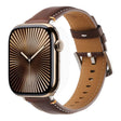 For Apple Watch 42mm / 41mm / 40mm / 38mm Kalebol Stitched Genuine Leather Watch Band(Pull Up Leather Coffee) - free shipping - PMc TechLife - Order now!