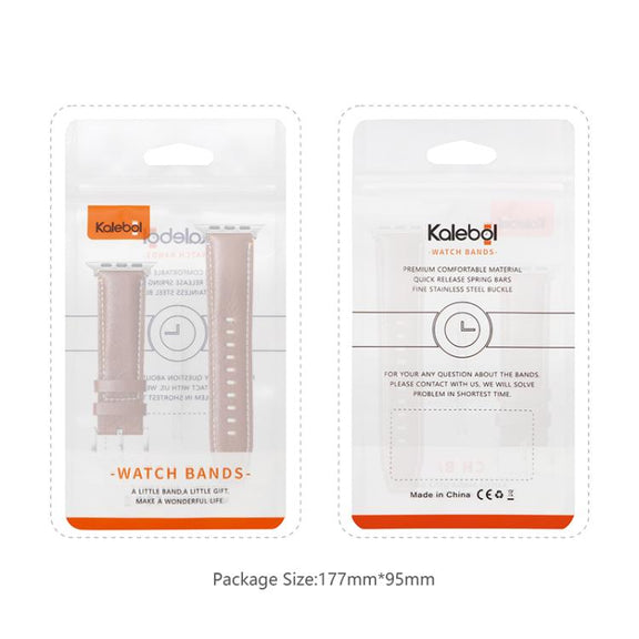 For Apple Watch 42mm / 41mm / 40mm / 38mm Kalebol Stitched Genuine Leather Watch Band(Pull Up Leather Black)