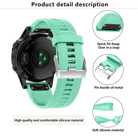For Garmin QuickFit Kalebol 22mm Rhombus Texture Silicone Watch Band(White)