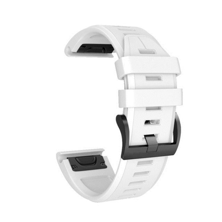 For Garmin QuickFit 22mm Kalebol Plain Texture Silicone Watch Band(White)