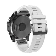 For Garmin QuickFit 22mm Kalebol Plain Texture Silicone Watch Band(White)