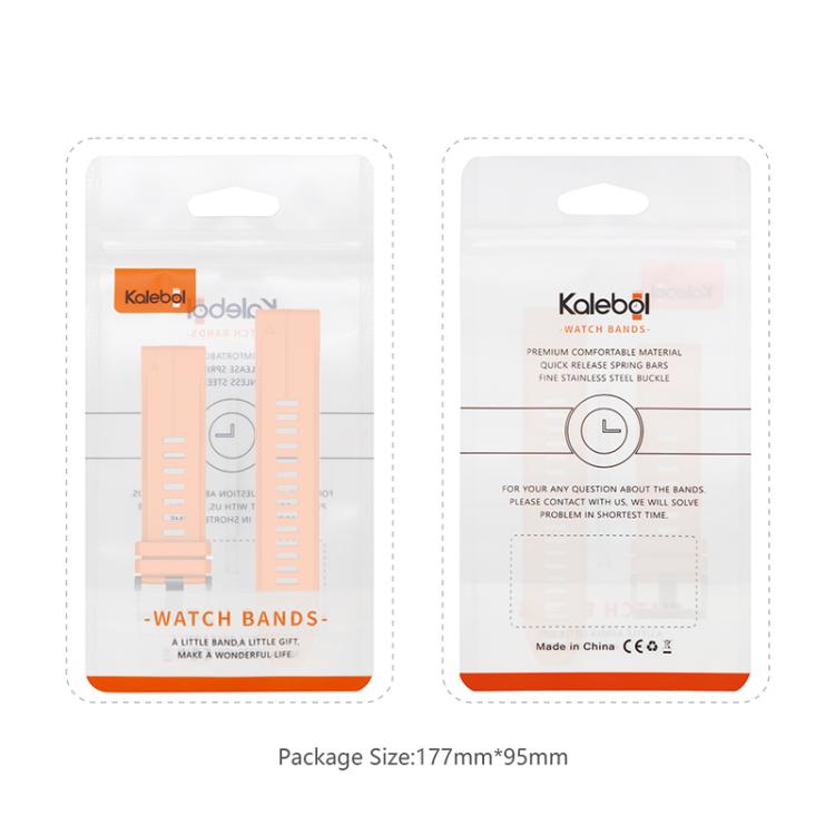 For Garmin QuickFit 22mm Kalebol Plain Texture Silicone Watch Band(White)