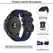 For Garmin QuickFit 20mm Kalebol Two-color Silicone Watch Band(White Black)