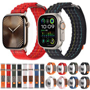 For Apple Watch 46mm / 49mm / 45mm / 44mm Kalebol  Dual-section Sports Nylon Loop Watch Band(White)