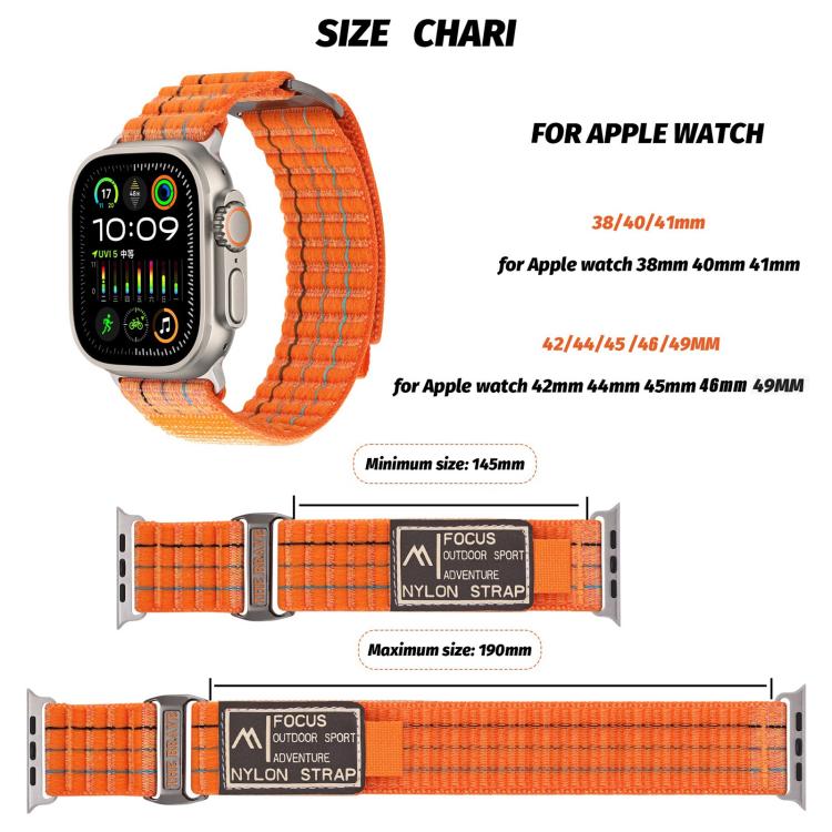 For Apple Watch 46mm / 49mm / 45mm / 44mm Kalebol  Dual-section Sports Nylon Loop Watch Band(White)