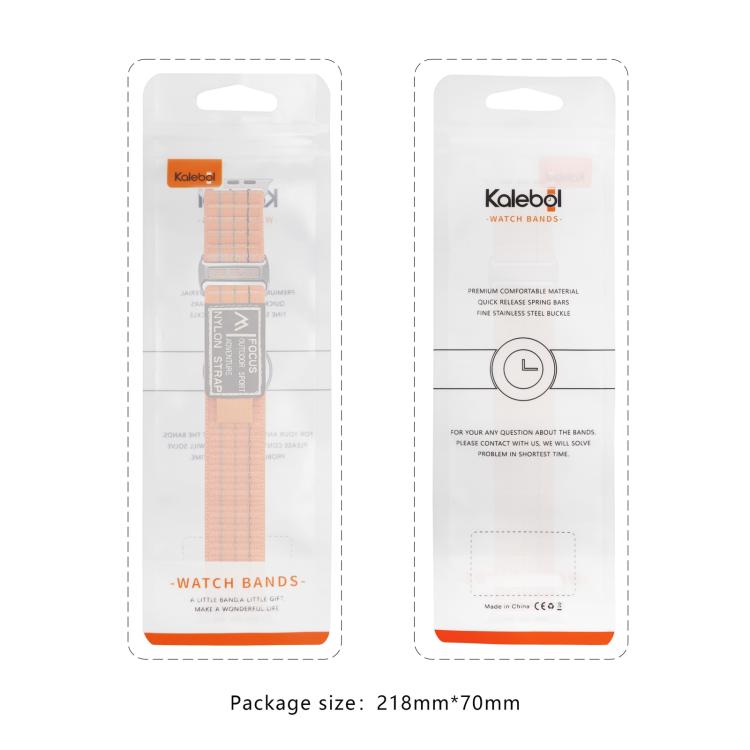 For Apple Watch 46mm / 49mm / 45mm / 44mm Kalebol  Dual-section Sports Nylon Loop Watch Band(White)