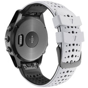 For Garmin QuickFit 26mm Kalebol Breathable Two-color Silicone Watch Band(White Black)