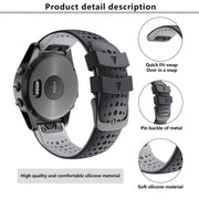 For Garmin QuickFit 26mm Kalebol Breathable Two-color Silicone Watch Band(White Black)