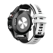 For Garmin QuickFit 22mm Kalebol Two-layer Silicone Watch Band(White Black)