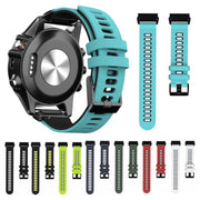 For Garmin QuickFit 22mm Kalebol Two-layer Silicone Watch Band(White Black)