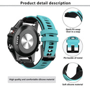 For Garmin QuickFit 22mm Kalebol Two-layer Silicone Watch Band(White Black)