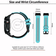 For Garmin QuickFit 22mm Kalebol Two-layer Silicone Watch Band(White Black)