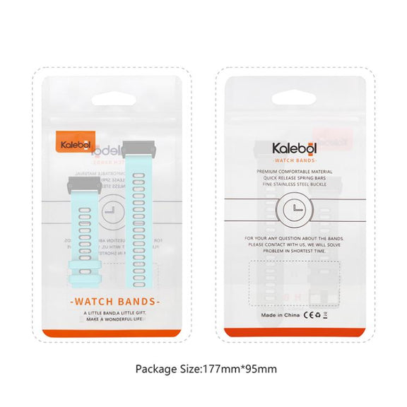 For Garmin QuickFit 22mm Kalebol Two-layer Silicone Watch Band(White Black)