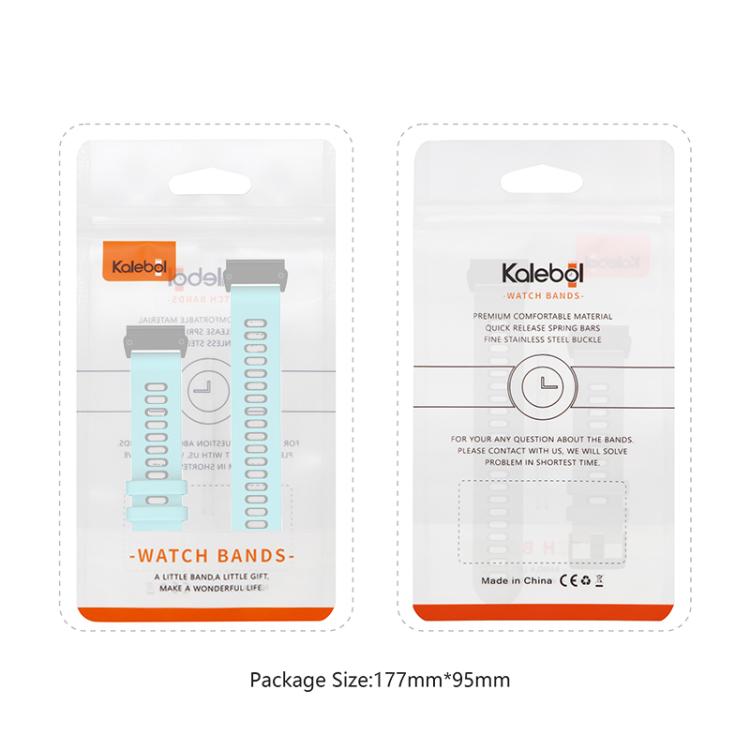 For Garmin QuickFit 22mm Kalebol Two-layer Silicone Watch Band(White Black)