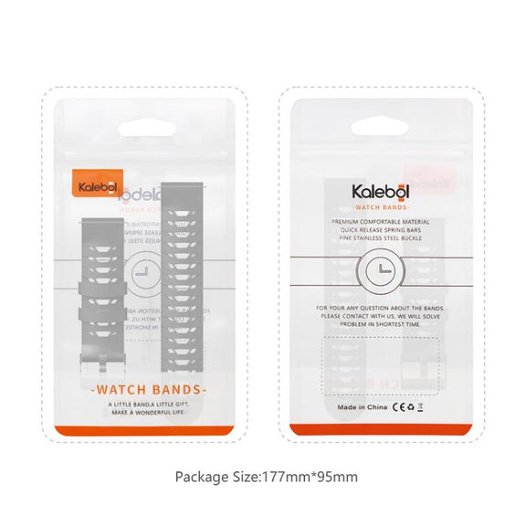 Kalebol 20mm Universal Three Row Holes Silicone Watch Band(White Orange)