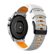 Kalebol 22mm Universal Three Row Holes Silicone Watch Band(White Orange)