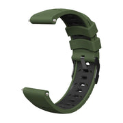 Kalebol 22mm Universal Three Row Holes Silicone Watch Band(Green Black)