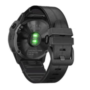 For Garmin QuickFit 22mm Kalebol Quick Release Silicone Leather Watch Band(Black)